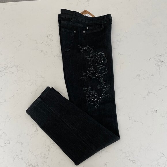 Dolcezza Slim Fit Skinny Leg 5 Pocket Cotton Poly Blend Jeans Black Sz 6 NWT - Picture 2 of 14